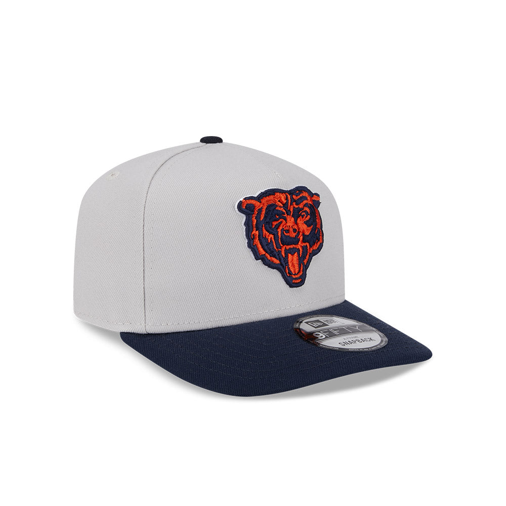 Chicago Bears Stone/Navy Curve New Era 9FIFTY A-Frame Adjustable Hat product image 1, provided for visual reference and