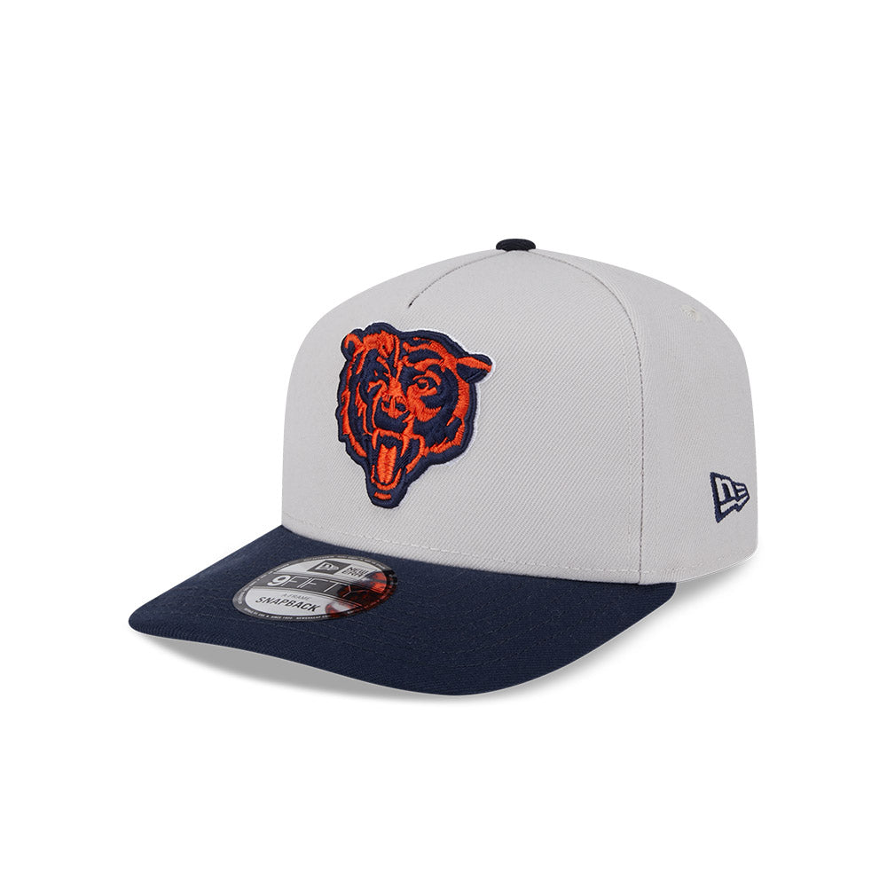 Chicago Bears Stone/Navy Curve New Era 9FIFTY A-Frame Adjustable Hat product image 3, provided for visual reference and