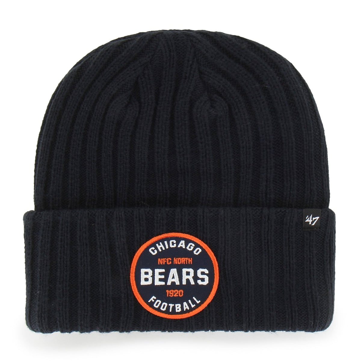 Chicago Bears '47 Navy Ribbed Snowdrift Cuffed Beanie product image 1, provided for visual reference and product detail