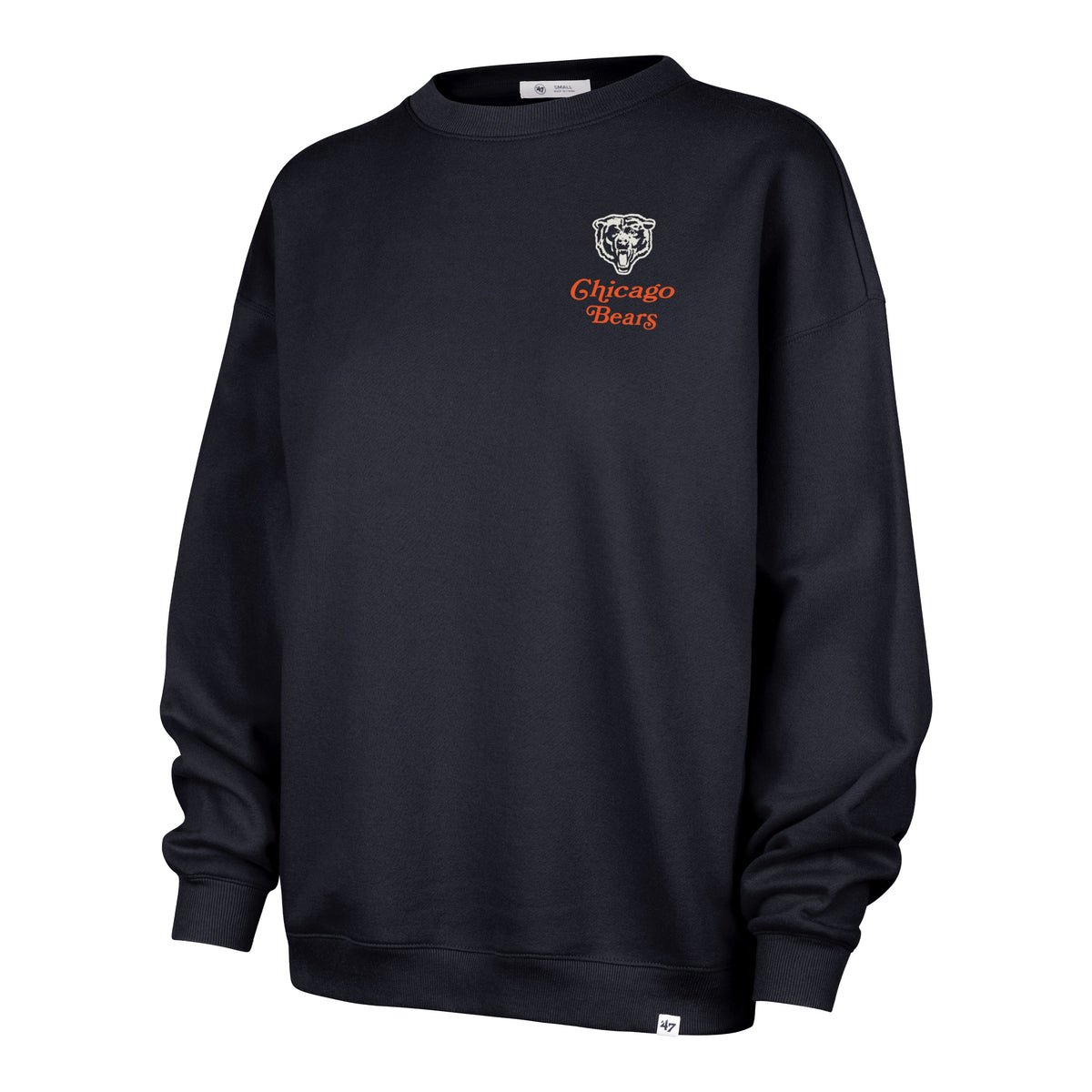 Chicago Bears '47 Women Navy Shout It Out Oversized Crewneck Sweatshirt product image 1, provided for visual reference and