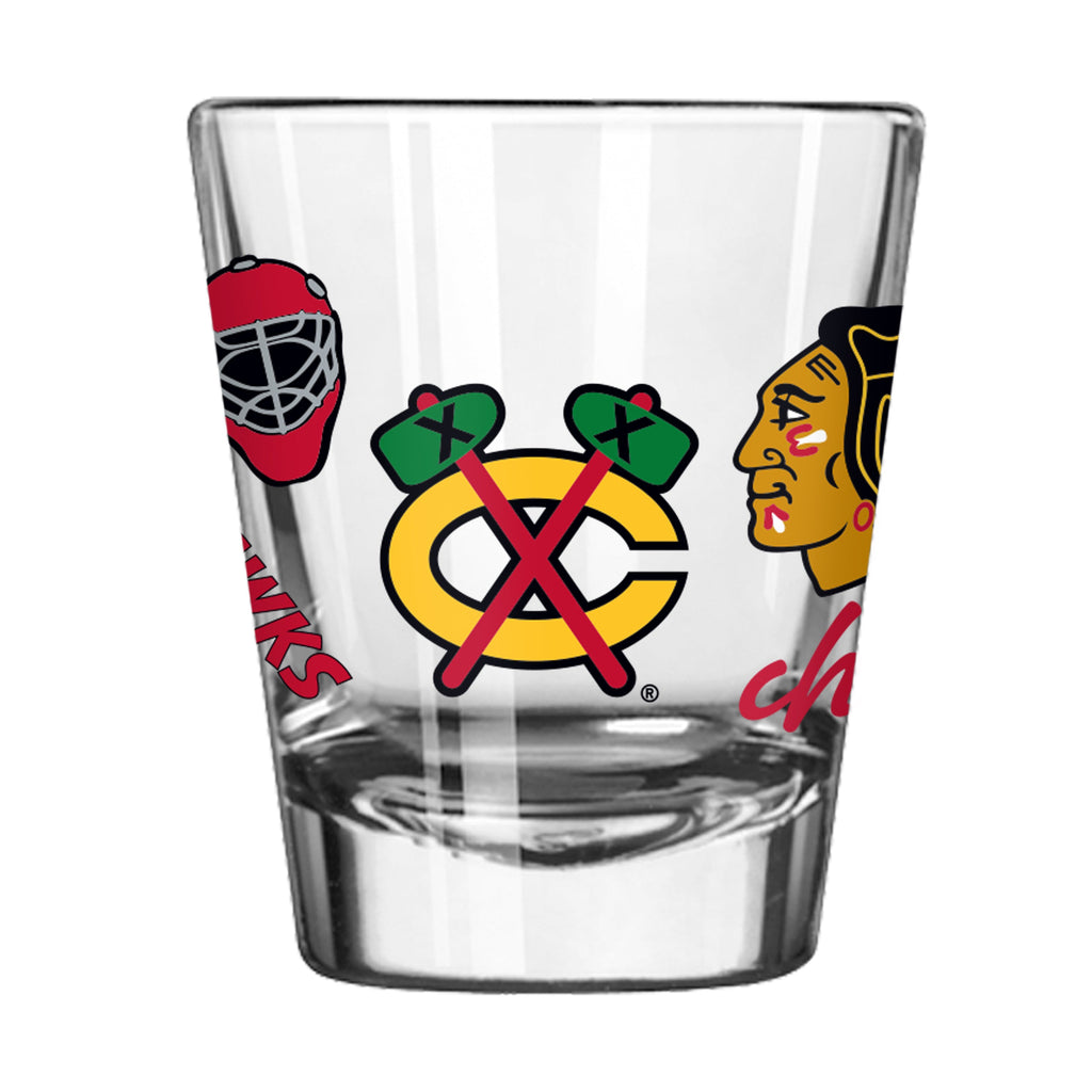 Chicago Blackhawks 2 oz. Native Design Shot Glass product image 2, provided for visual reference and product detail review