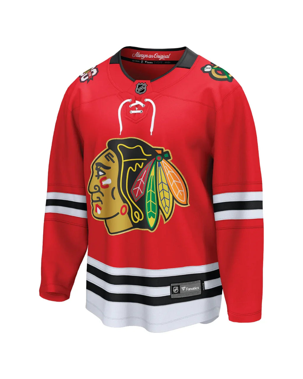 Chicago Blackhawks Centennial Fanatics Breakaway Replica Home Jersey product image 2, provided for visual reference and