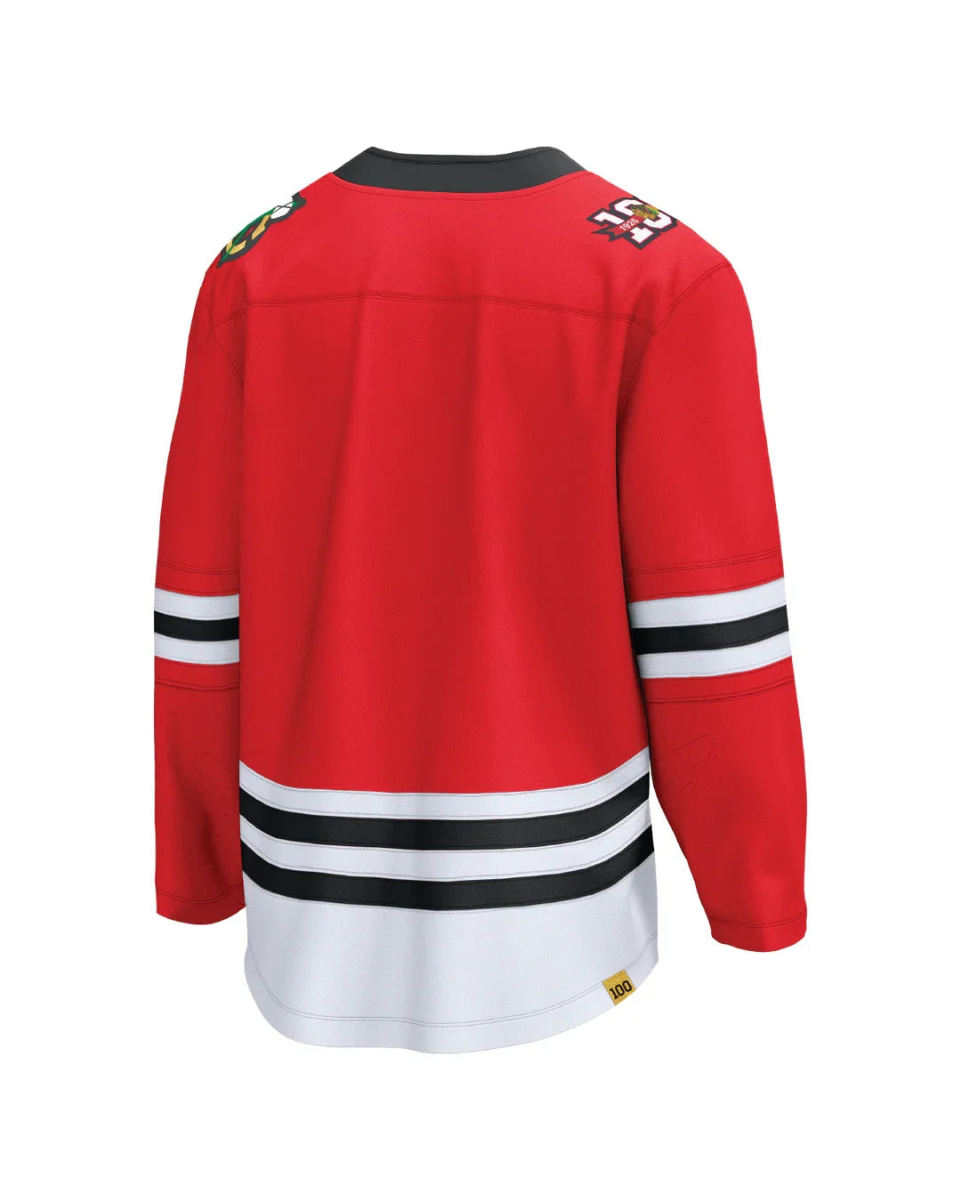 Chicago Blackhawks Centennial Fanatics Breakaway Replica Home Jersey product image 3, provided for visual reference and