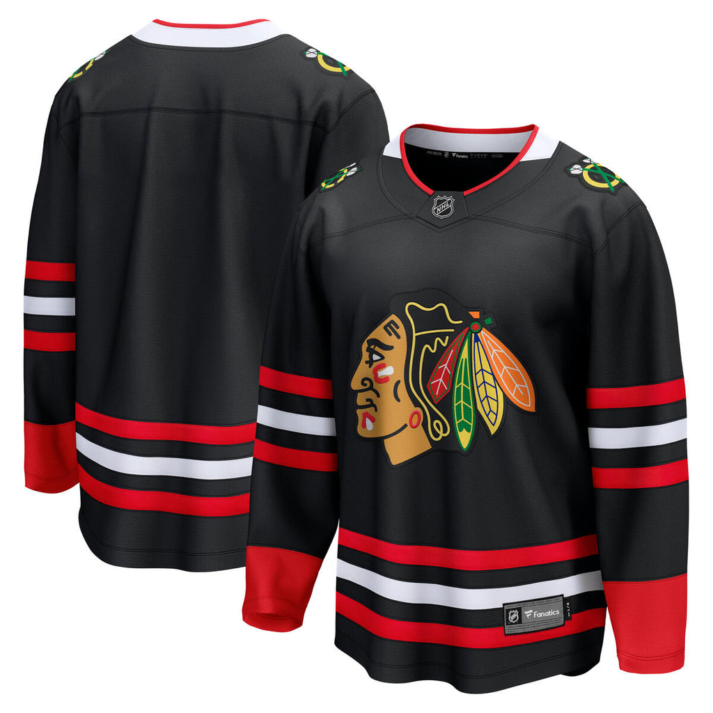 Chicago Blackhawks Fanatic Men Alternate Black Breakaway Jersey product image 1, provided for visual reference and product