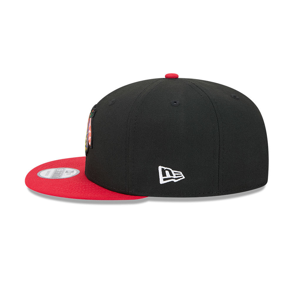 Chicago Blackhawks New Era 9FIFTY Black/Red Snapback Hat product image 4, provided for visual reference and product detail