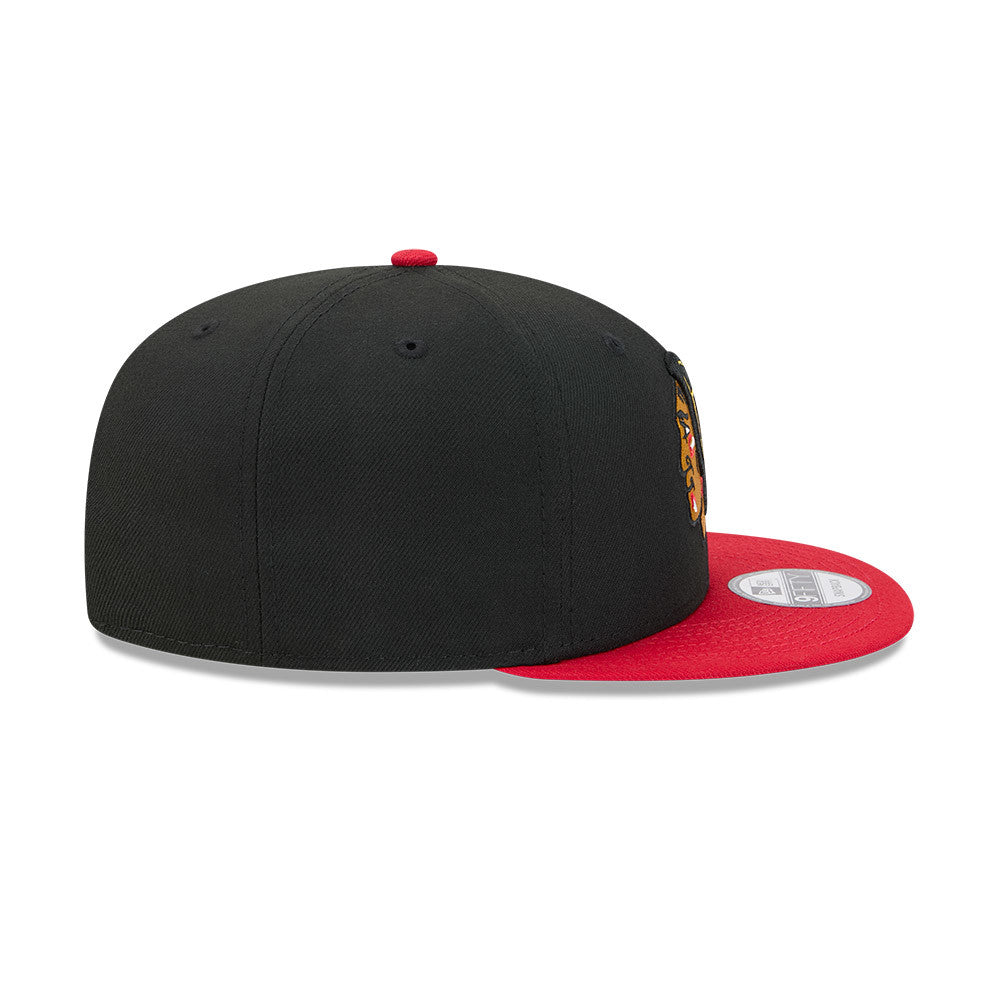 Chicago Blackhawks New Era 9FIFTY Black/Red Snapback Hat product image 5, provided for visual reference and product detail