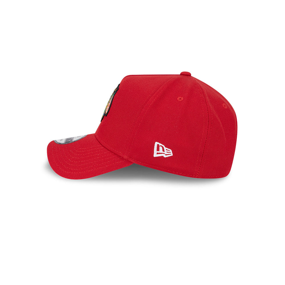 Chicago Blackhawks New Era 9FORTY A-Frame Red Adjustable Hat product image 5, provided for visual reference and product