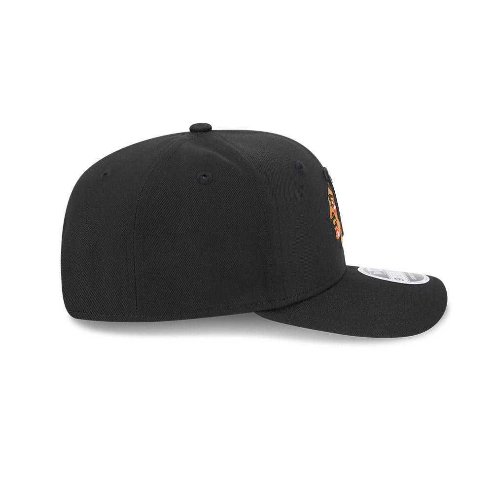 Chicago Blackhawks New Era 9SEVENTY Black Poly Stretch-Snap Adjustable Hat product image 4, provided for visual reference