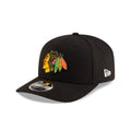 Chicago Blackhawks New Era 9SEVENTY Black Stretch-Snap Adjustable Hat product image 1, provided for visual reference and