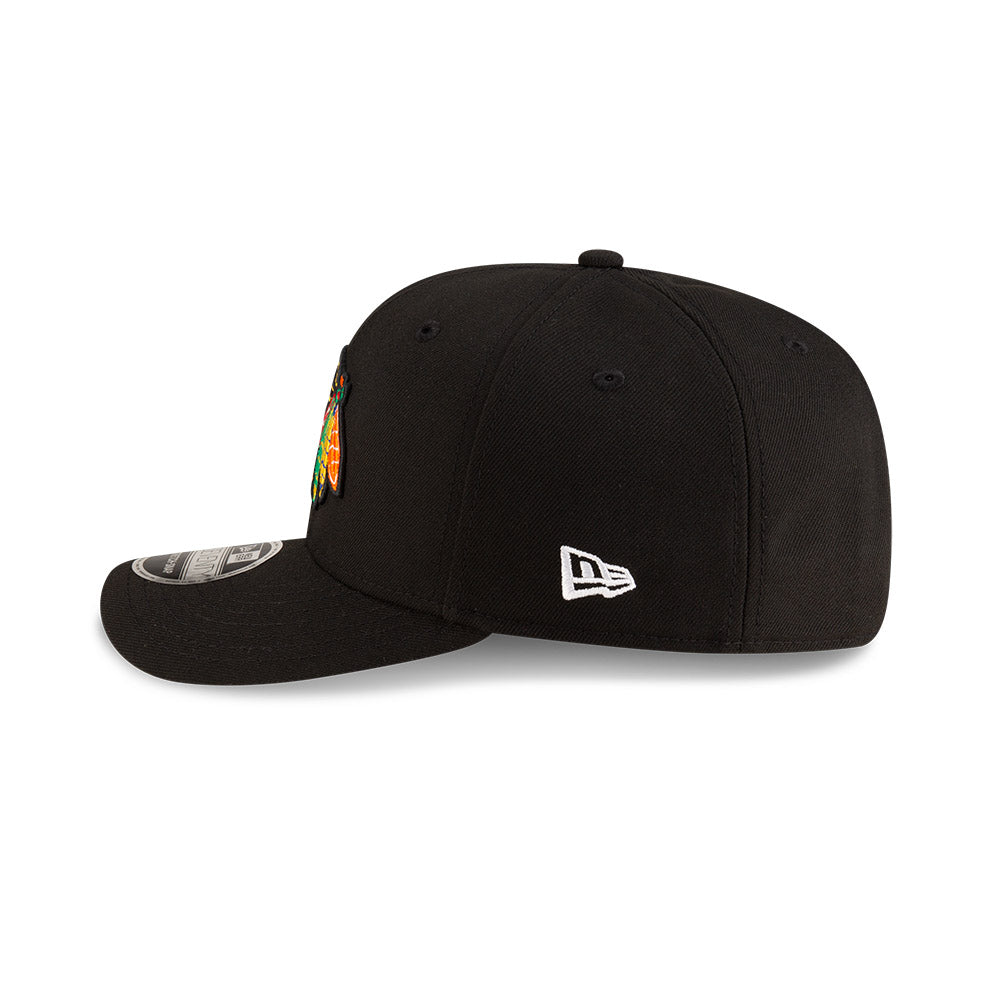 Chicago Blackhawks New Era 9SEVENTY Black Stretch-Snap Adjustable Hat product image 5, provided for visual reference and