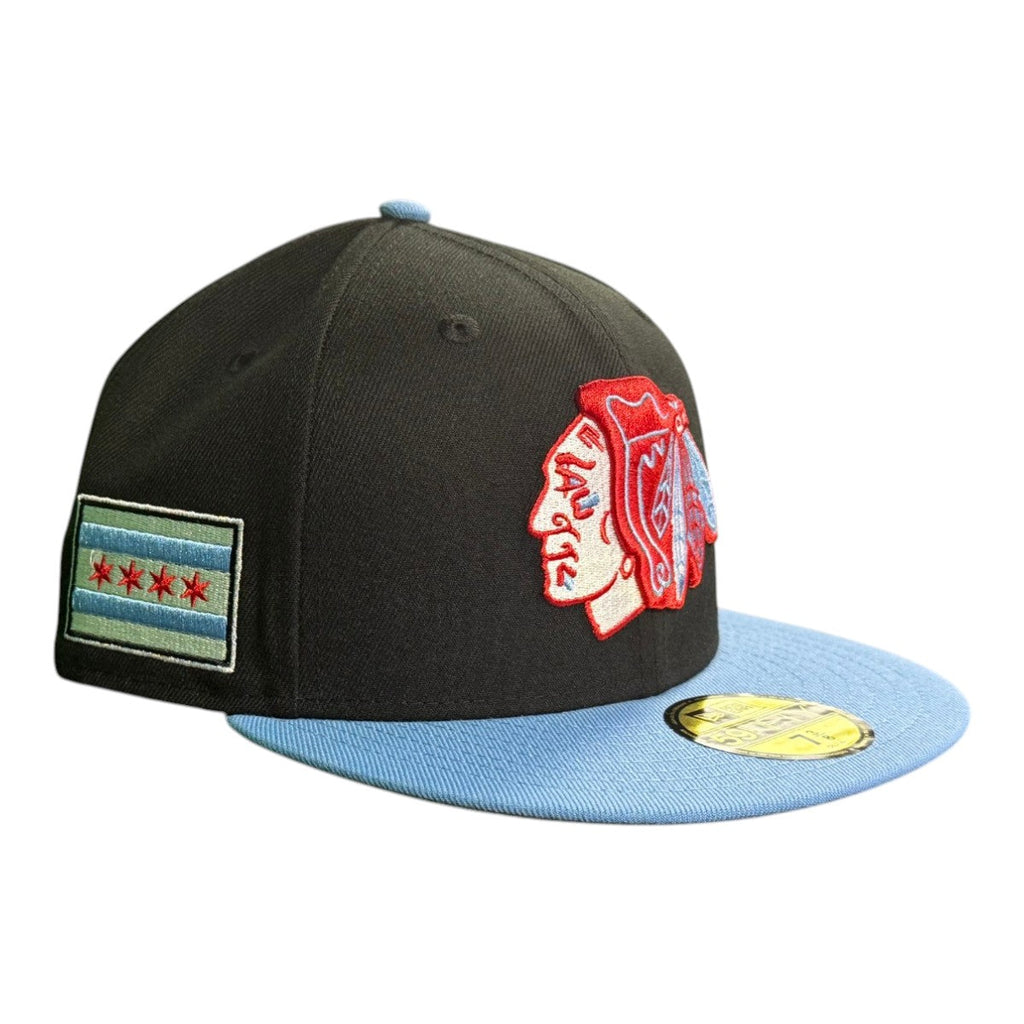 Chicago Blackhawks New Era Chicago Flag 59FIFTY Fitted Hat product image 2, provided for visual reference and product detail