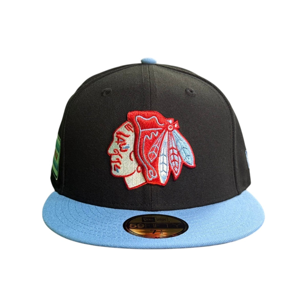 Chicago Blackhawks New Era Chicago Flag 59FIFTY Fitted Hat product image 1, provided for visual reference and product detail
