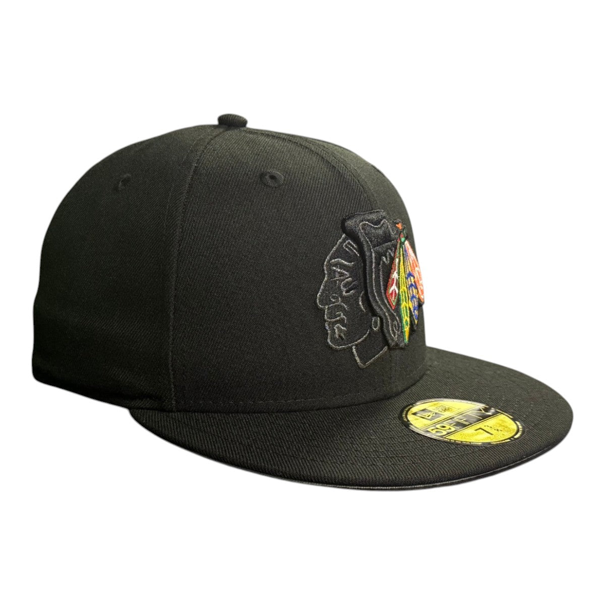 Chicago Blackhawks New Era Color Feathers Black 59FIFTY Fitted Hat product image 3, provided for visual reference and