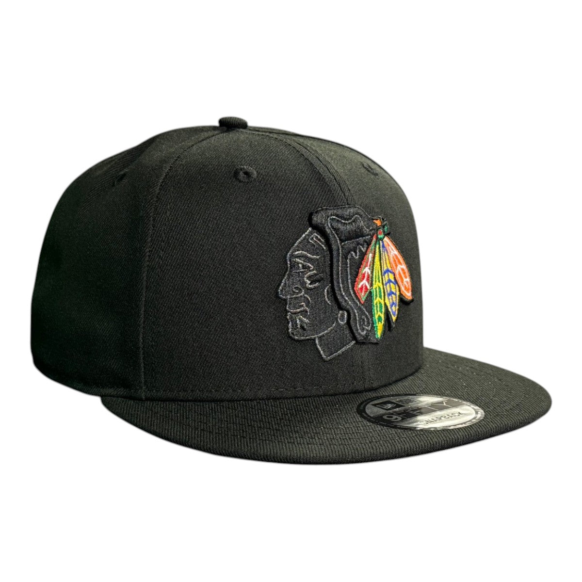 Chicago Blackhawks New Era Color Feathers Black 9FIFTY Snapback Hat product image 3, provided for visual reference and