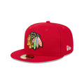 Chicago Blackhawks New Era Red 59FIFTY Fitted Hat product image 1, provided for visual reference and product detail review