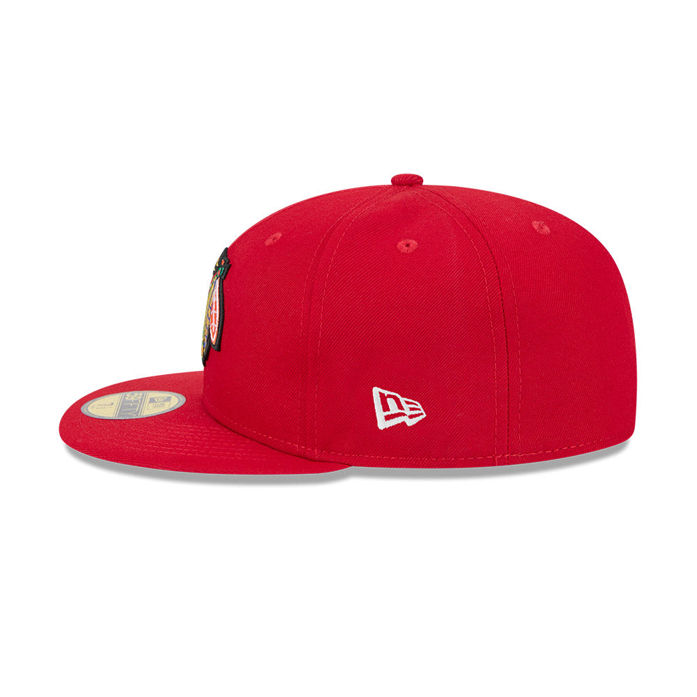 Chicago Blackhawks New Era Red 59FIFTY Fitted Hat product image 4, provided for visual reference and product detail review