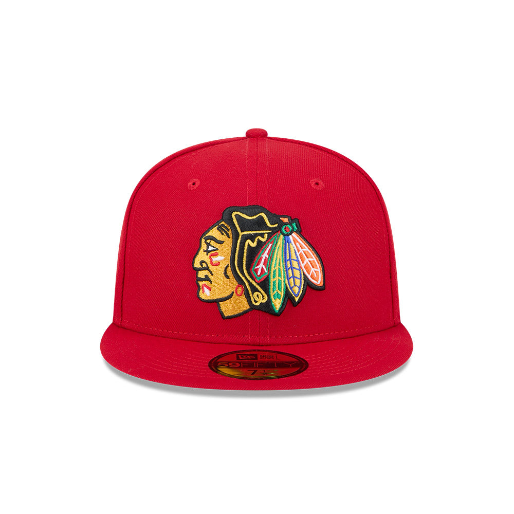 Chicago Blackhawks New Era Red 59FIFTY Fitted Hat product image 2, provided for visual reference and product detail review