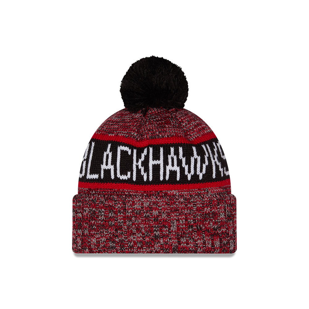 Chicago Blackhawks New Era Retro Logo Tri Color Knit Beanie product image 2, provided for visual reference and product