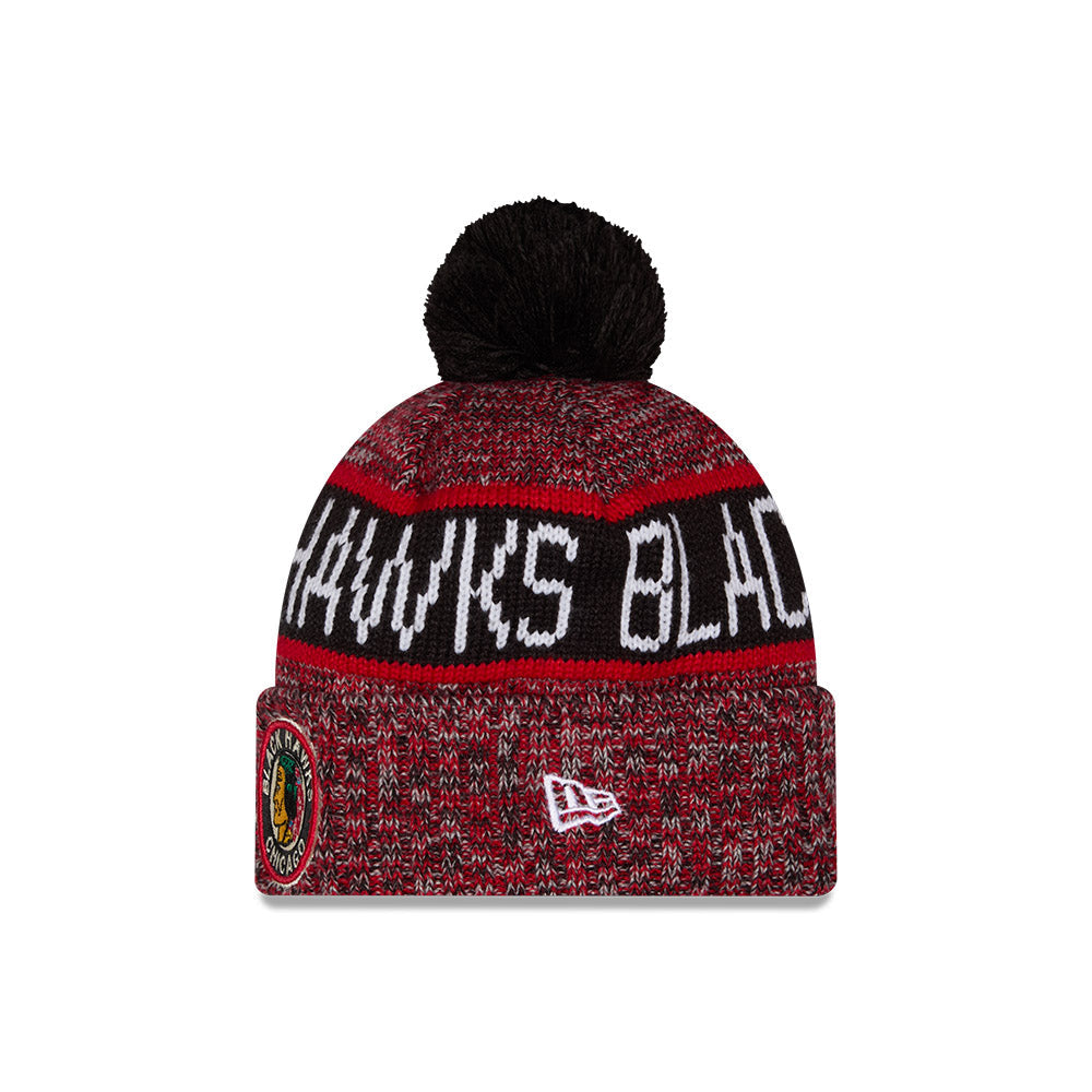 Chicago Blackhawks New Era Retro Logo Tri Color Knit Beanie product image 3, provided for visual reference and product
