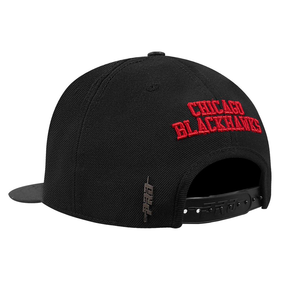 Chicago Blackhawks Pro Standard Black Chicago Snapback Hat product image 6, provided for visual reference and product detail