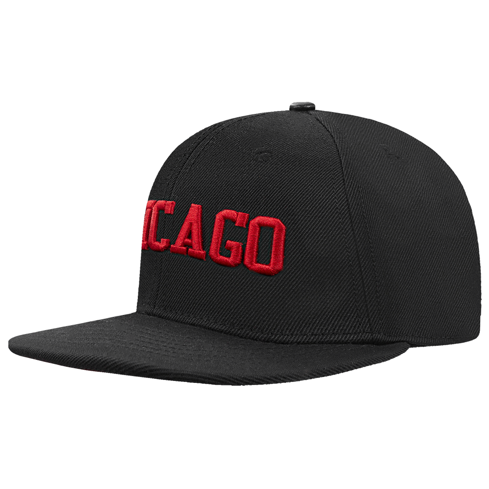 Chicago Blackhawks Pro Standard Black Chicago Snapback Hat product image 3, provided for visual reference and product detail