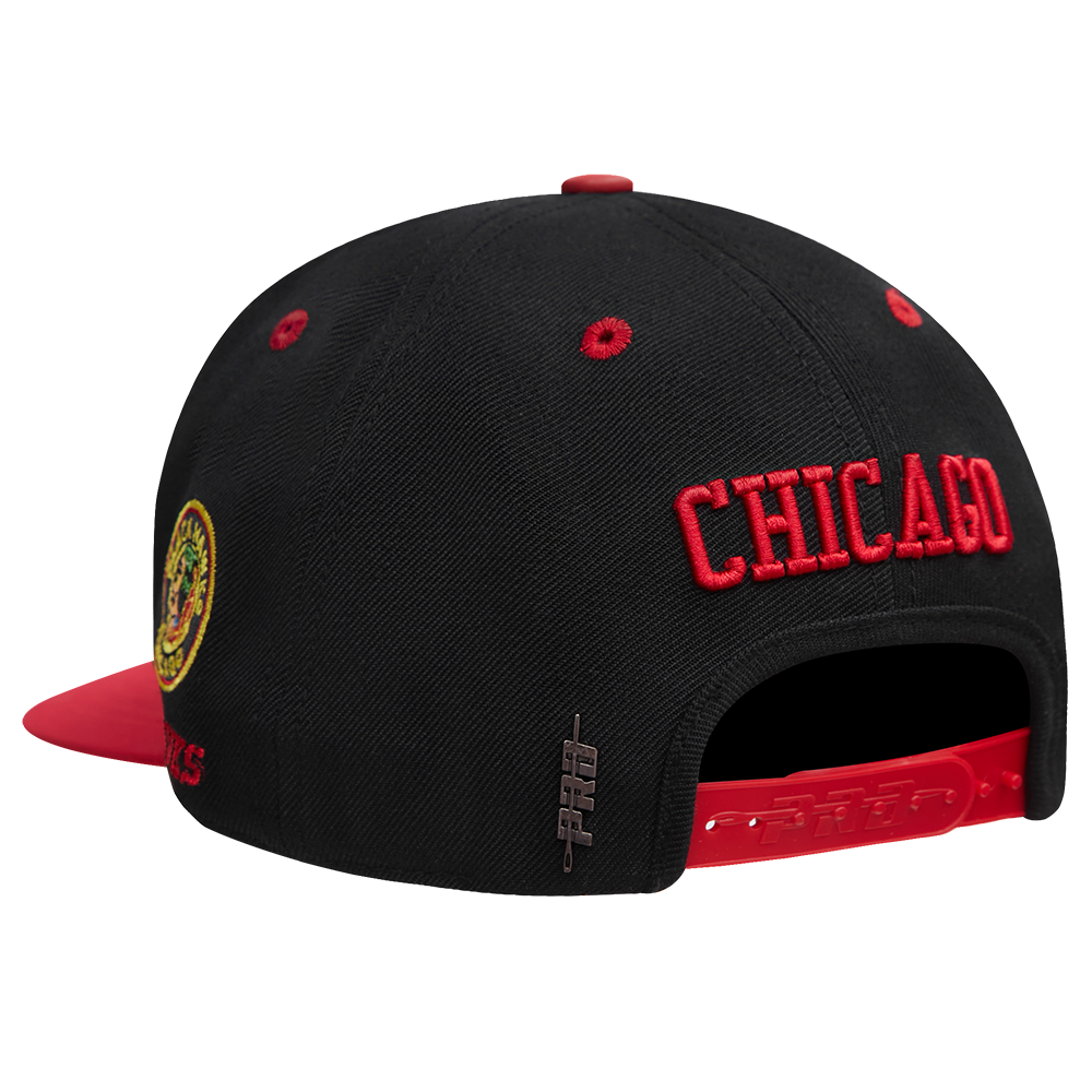 Chicago Blackhawks Pro Standard Black Retro Classic Snapback Hat product image 6, provided for visual reference and product