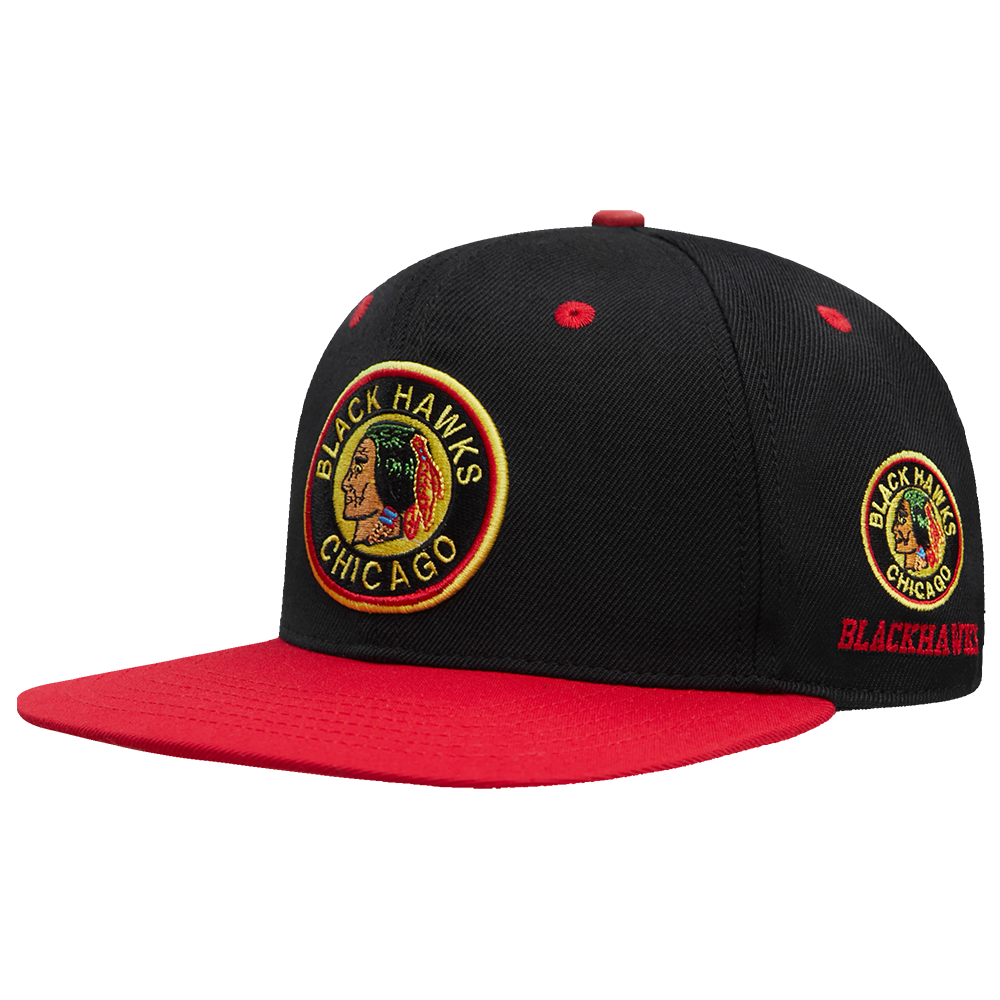Chicago Blackhawks Pro Standard Black Retro Classic Snapback Hat product image 3, provided for visual reference and product