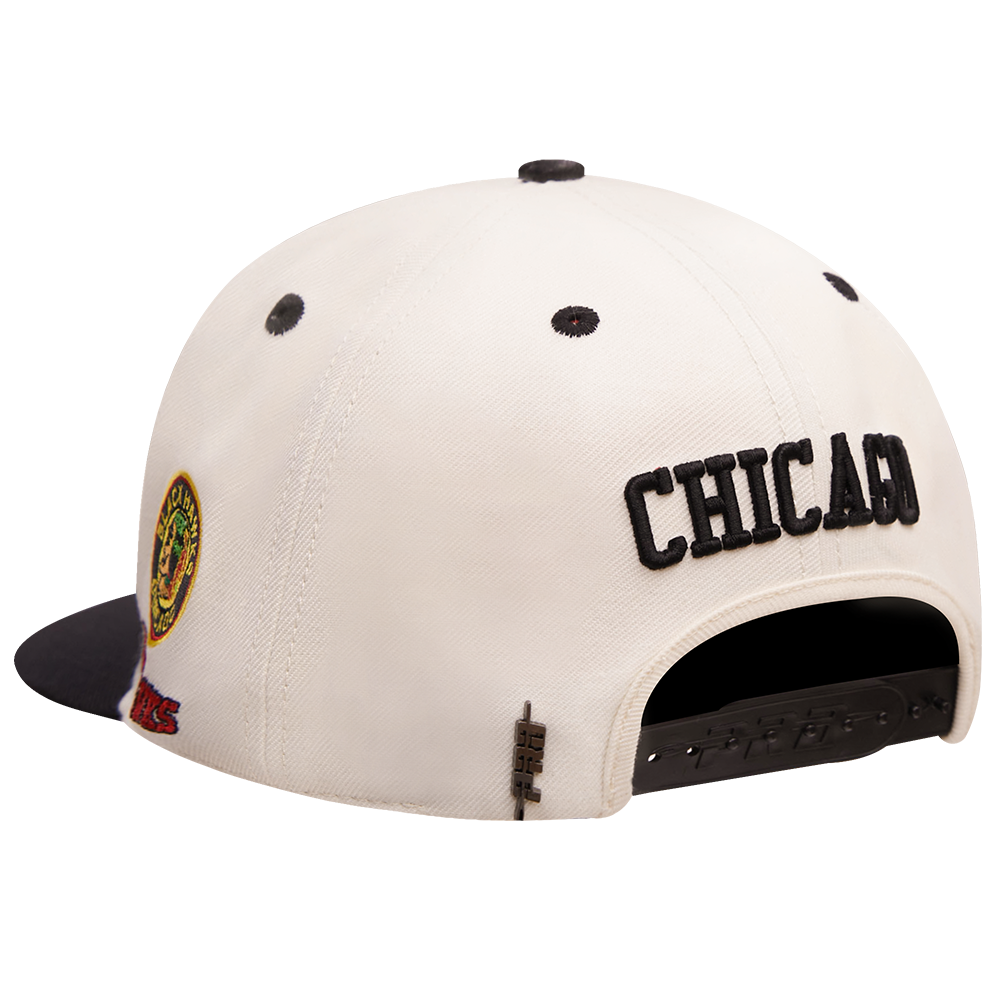 Chicago Blackhawks Pro Standard Eggshell Retro Classic Snapback Hat product image 6, provided for visual reference and