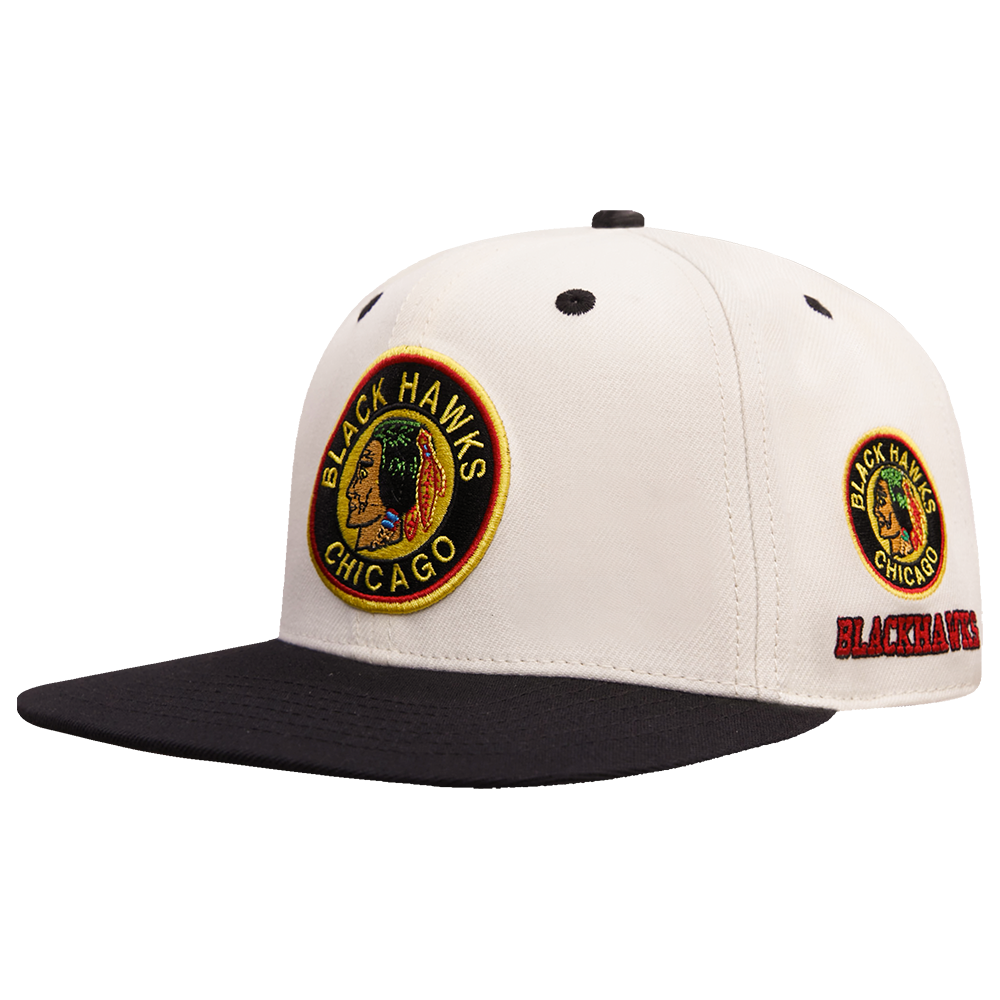 Chicago Blackhawks Pro Standard Eggshell Retro Classic Snapback Hat product image 3, provided for visual reference and