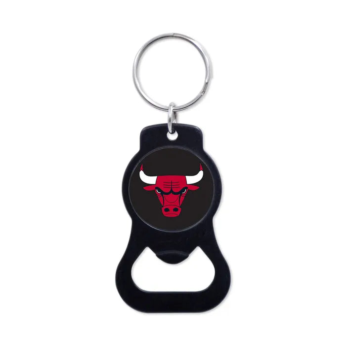 Chicago Bulls Black Bottle Opener Key Ring product image 1, provided for visual reference and product detail review