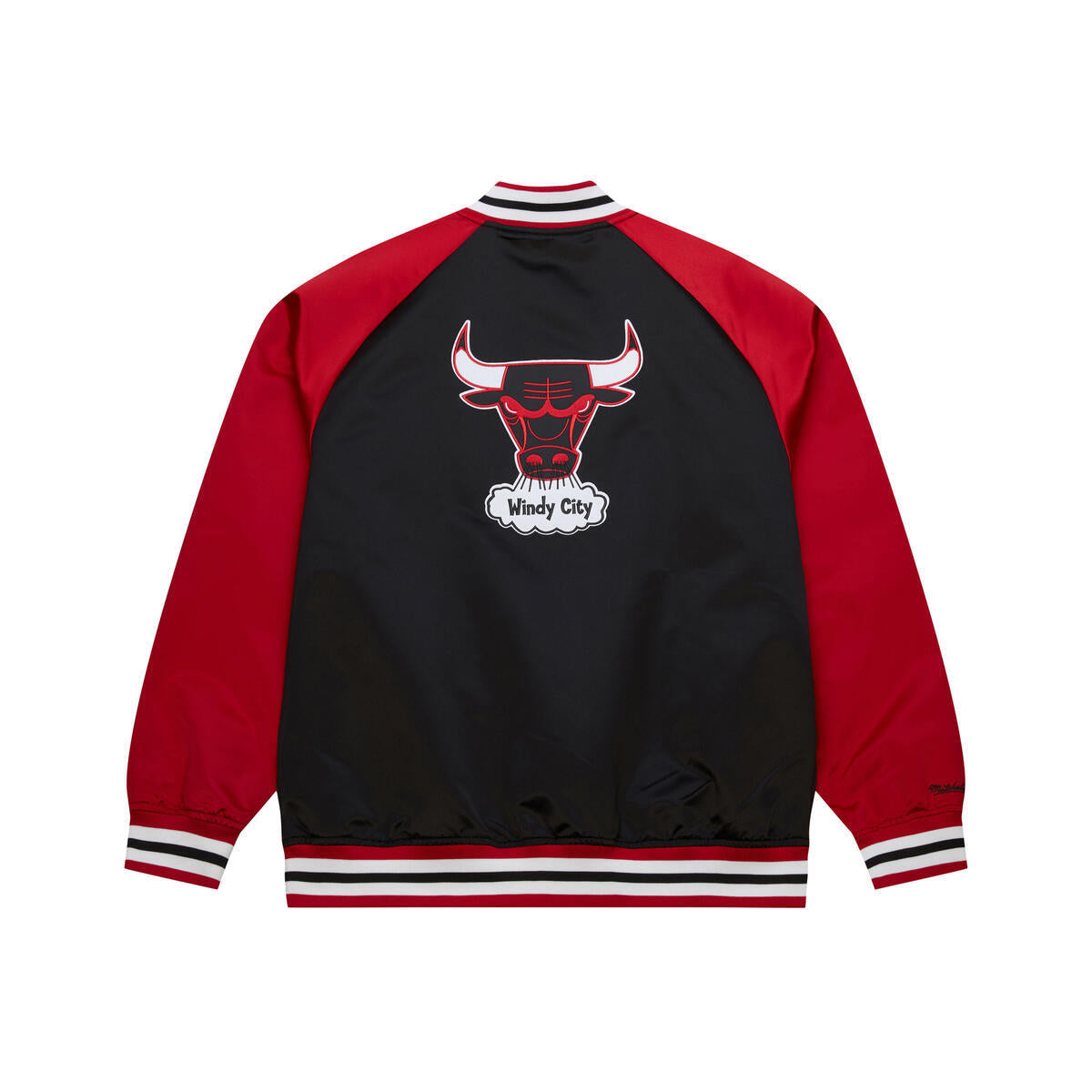 Chicago Bulls Mitchell & Ness Double Clutch Satin Jacket product image 2, provided for visual reference and product detail