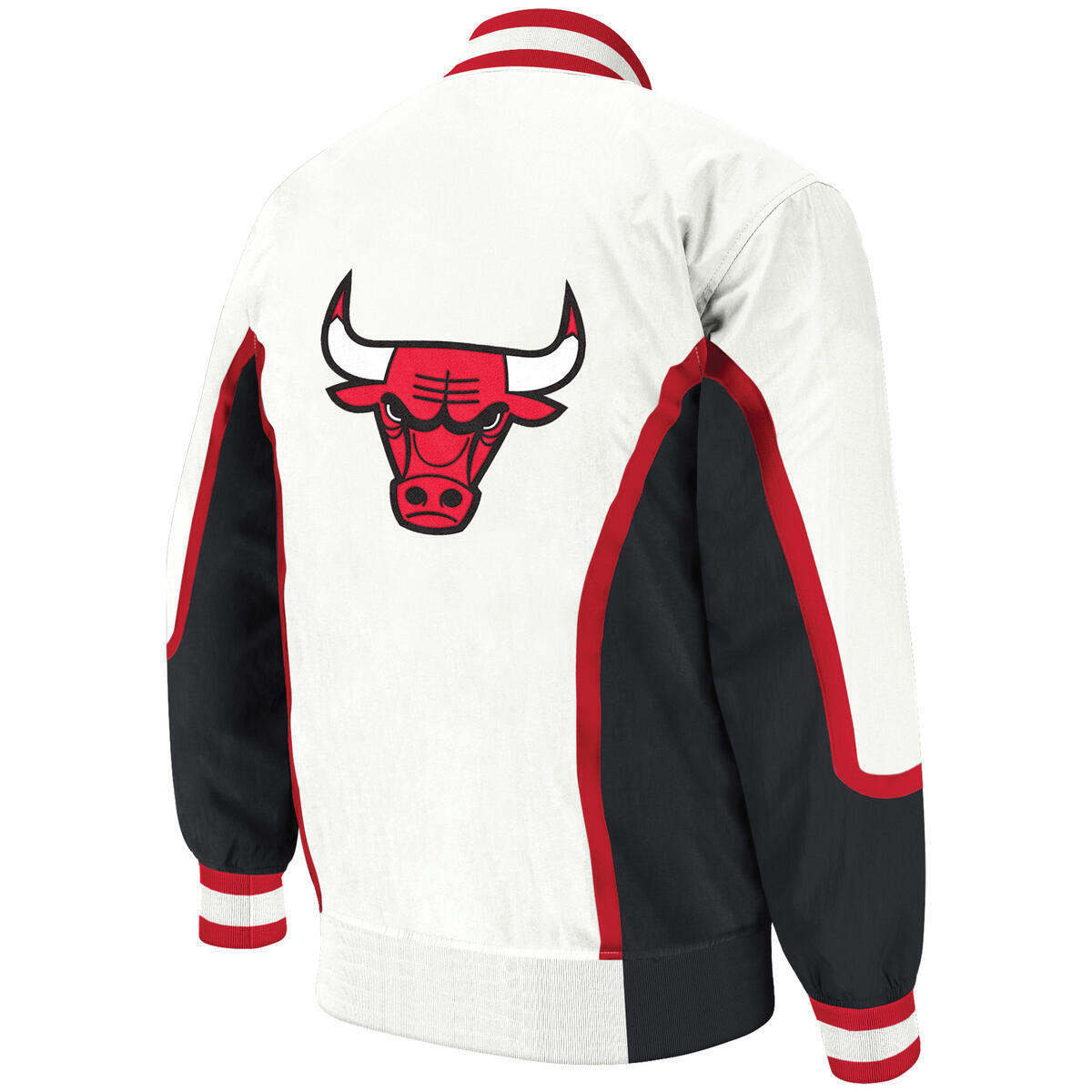 Chicago Bulls Mitchell & Ness White Authentic Warm Up Jacket product image 2, provided for visual reference and product