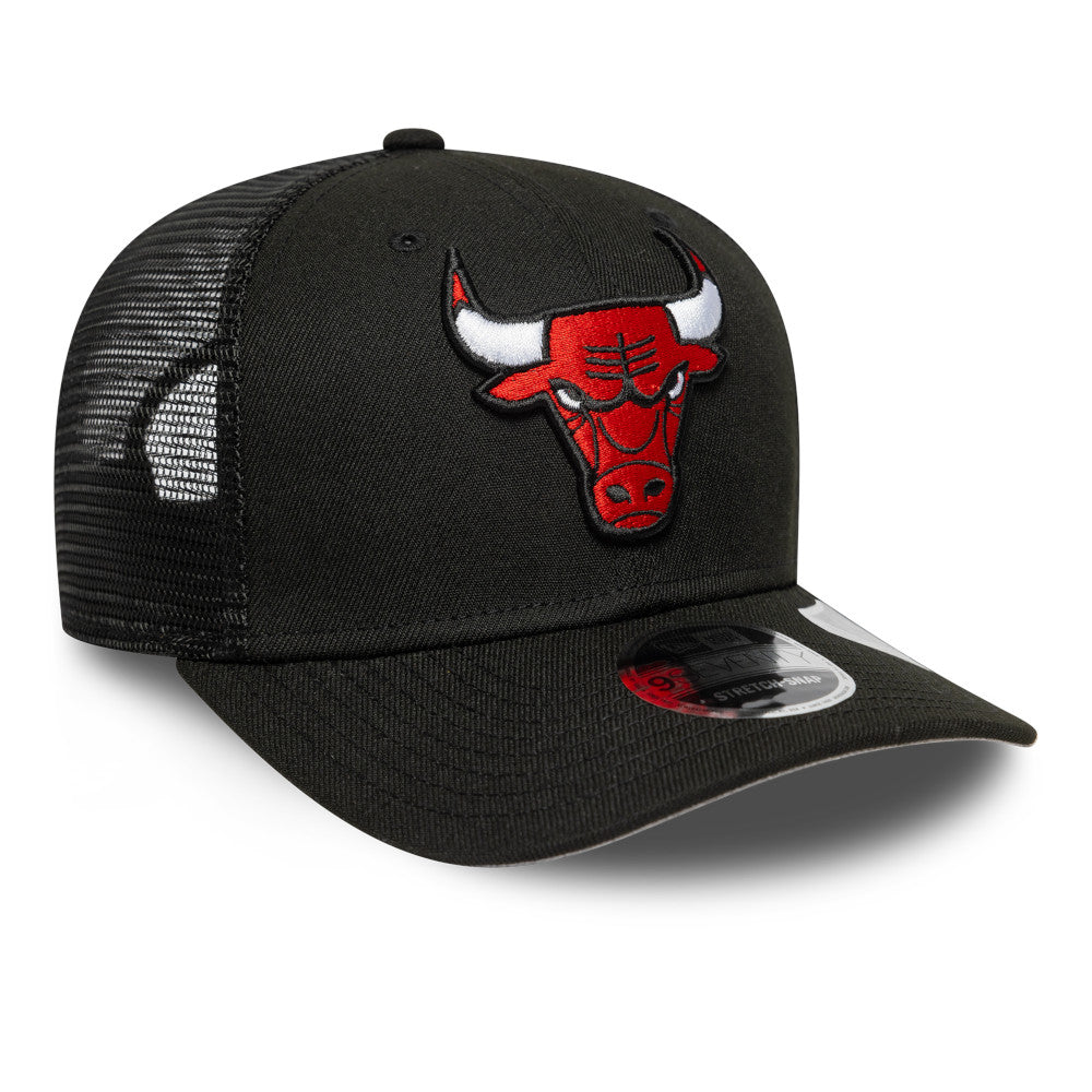 Chicago Bulls New Era Black 9SEVENTY Trucker Stretch-Snap Adjustable Hat product image 3, provided for visual reference and
