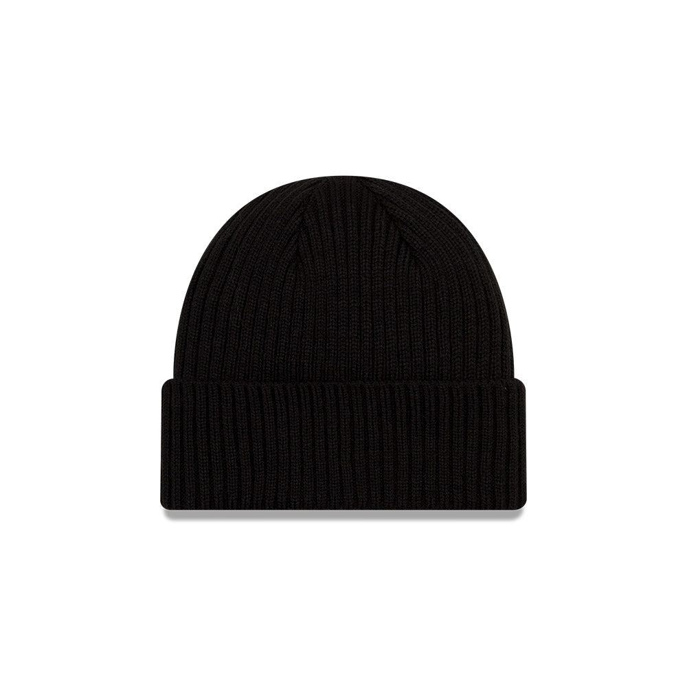 Chicago Bulls New Era Black Core Classic Cuffed Knit Hat product image 2, provided for visual reference and product detail
