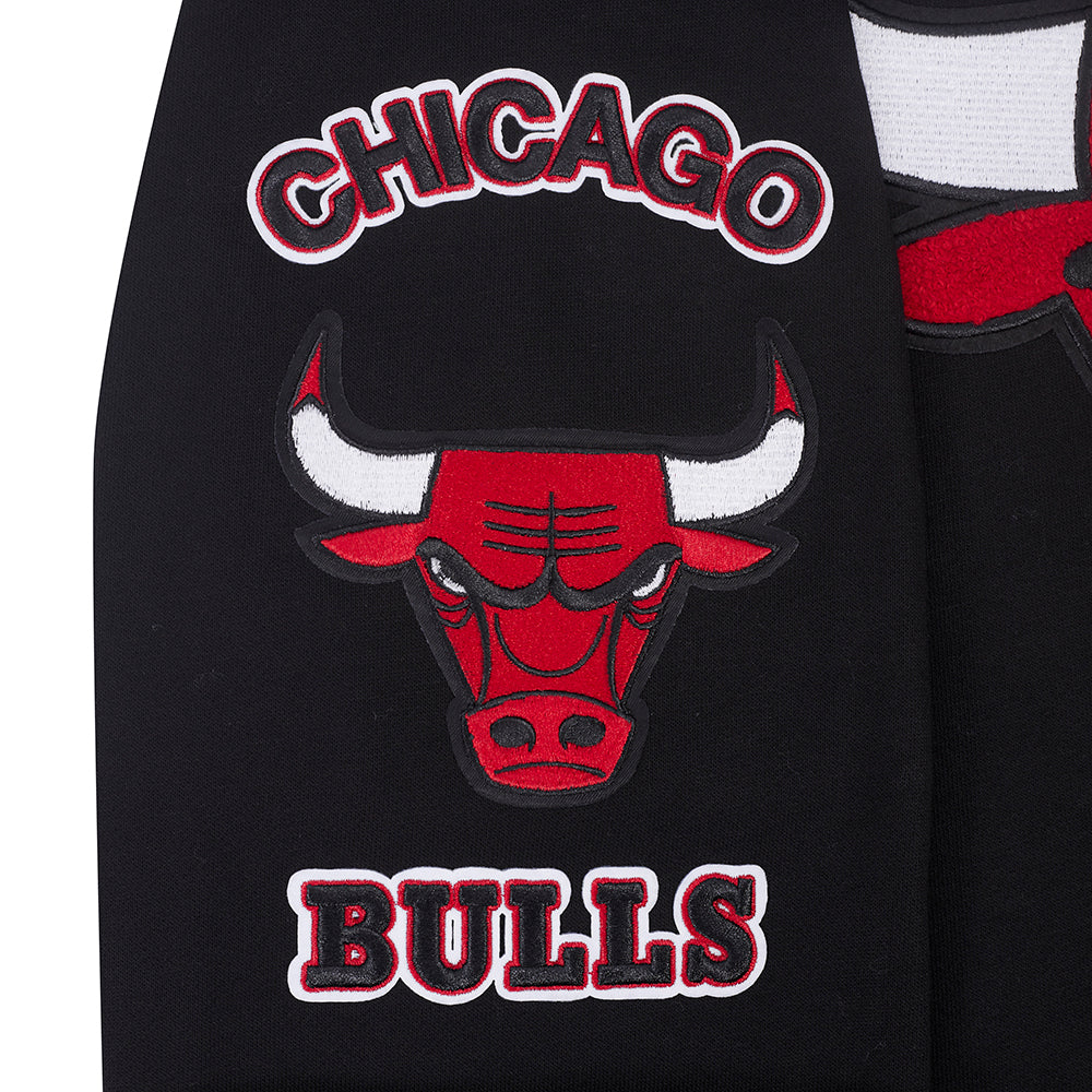 Chicago Bulls Pro Standard Black Retro Classic Rib Hoodie product image 4, provided for visual reference and product detail