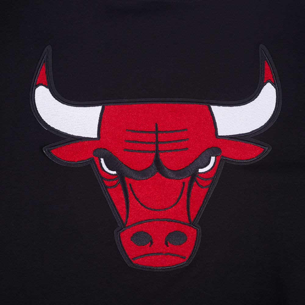 Chicago Bulls Pro Standard Black Retro Classic Rib Hoodie product image 3, provided for visual reference and product detail