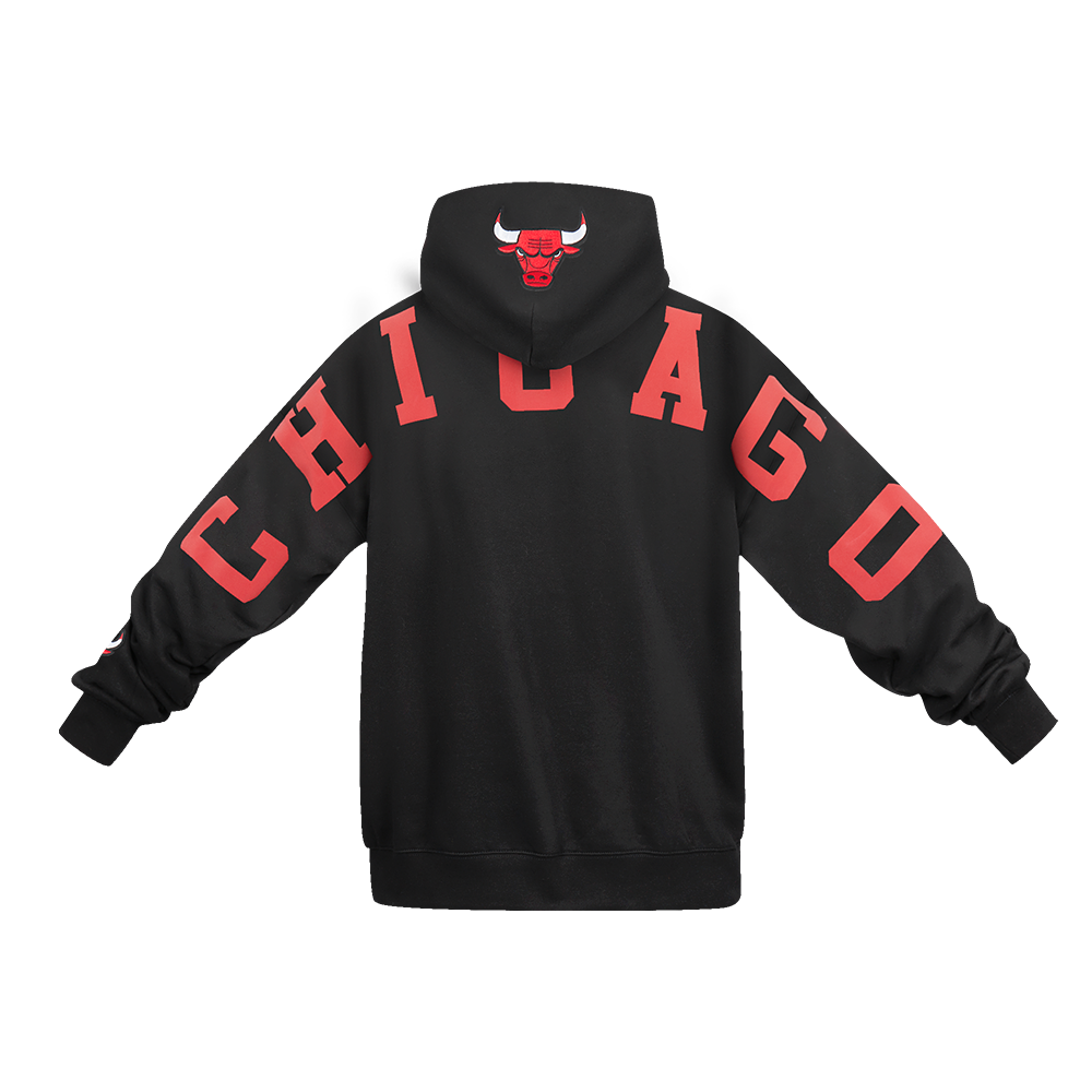 Chicago Bulls Pro Standard Black Wingspan Hoodie product image 2, provided for visual reference and product detail review