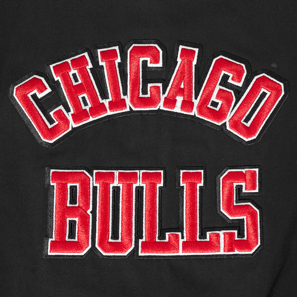 Chicago Bulls Pro Standard Men Black Classic Woven Full Zip Hoodie product image 6, provided for visual reference and