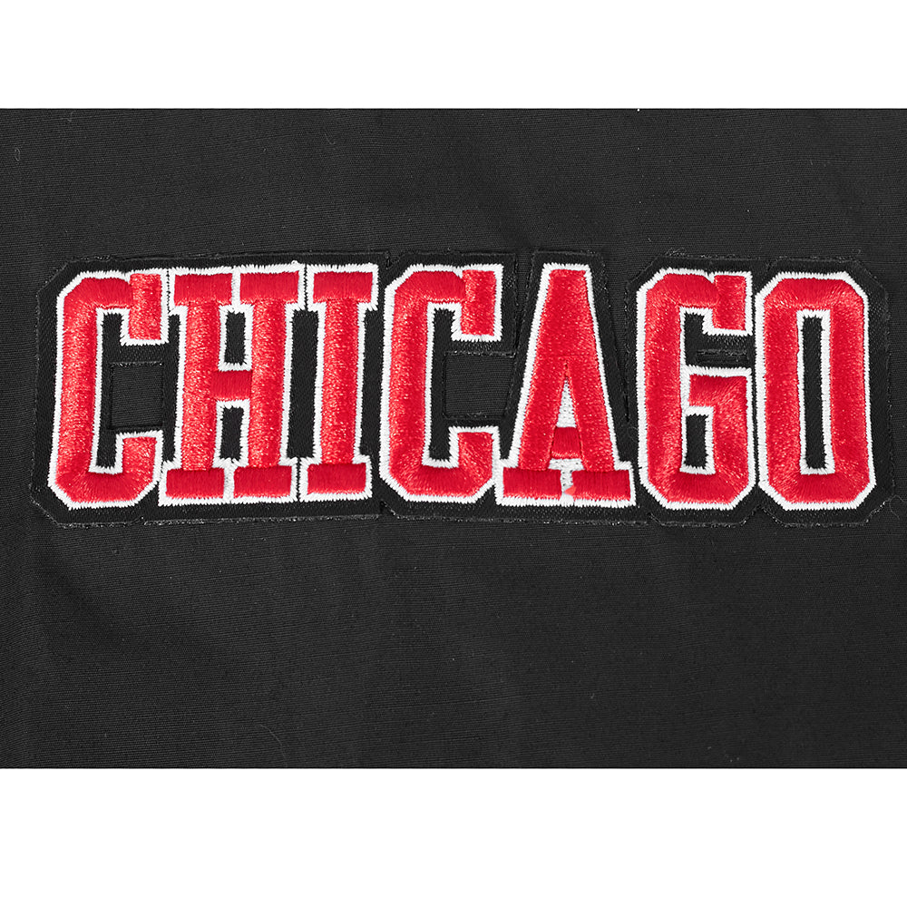 Chicago Bulls Pro Standard Men Black Classic Woven Full Zip Hoodie product image 7, provided for visual reference and