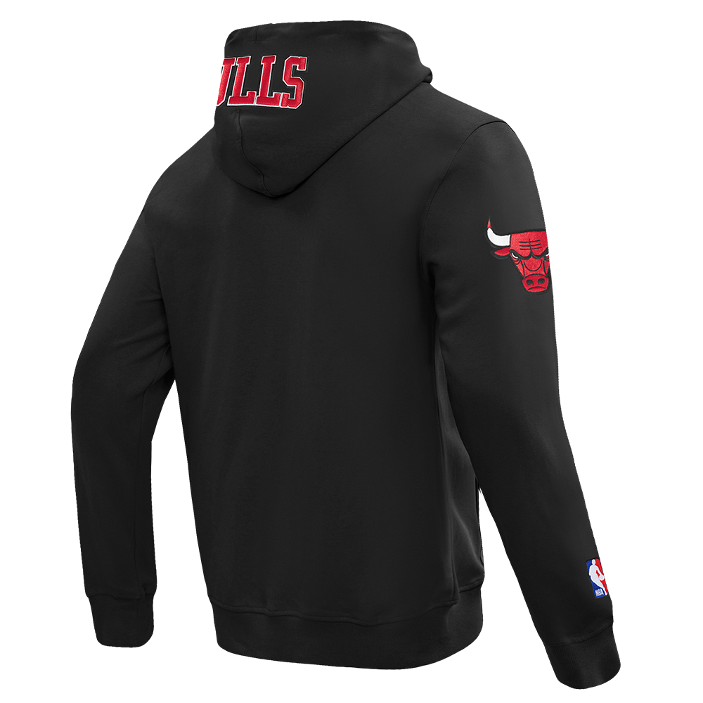 Chicago Bulls Pro Standard Men Black Classic Woven Full Zip Hoodie product image 4, provided for visual reference and