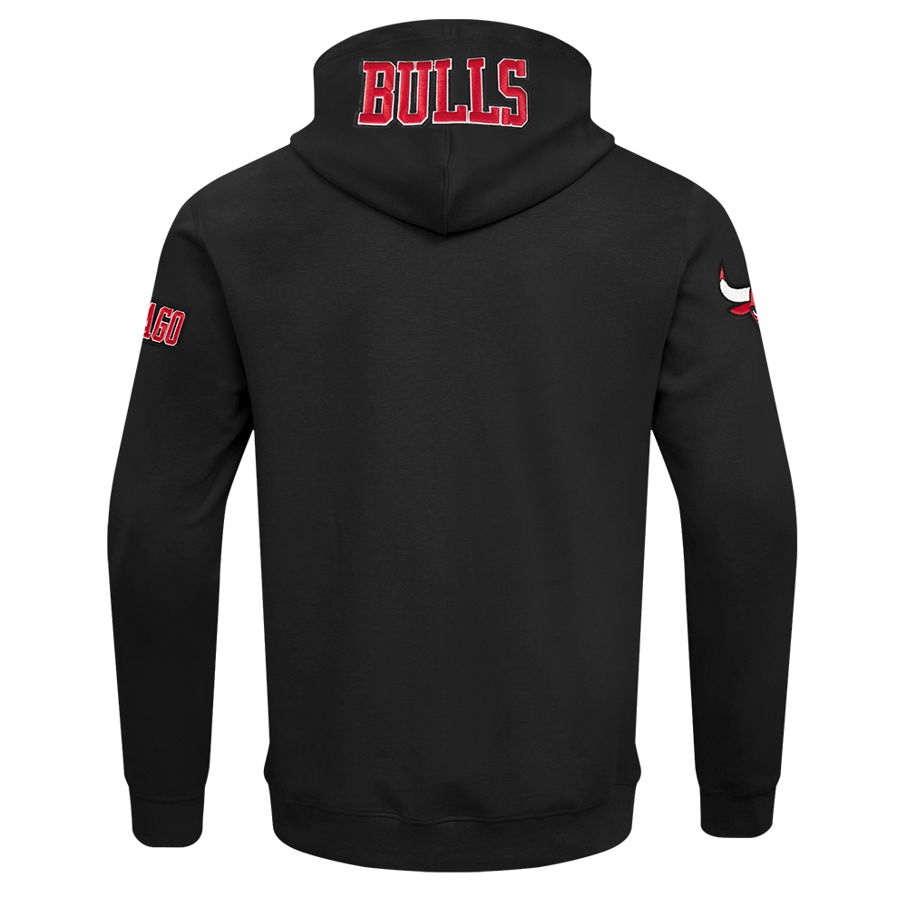 Chicago Bulls Pro Standard Men Black Classic Woven Full Zip Hoodie product image 2, provided for visual reference and
