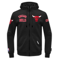 Chicago Bulls Pro Standard Men Black Classic Woven Full Zip Hoodie product image 1, provided for visual reference and