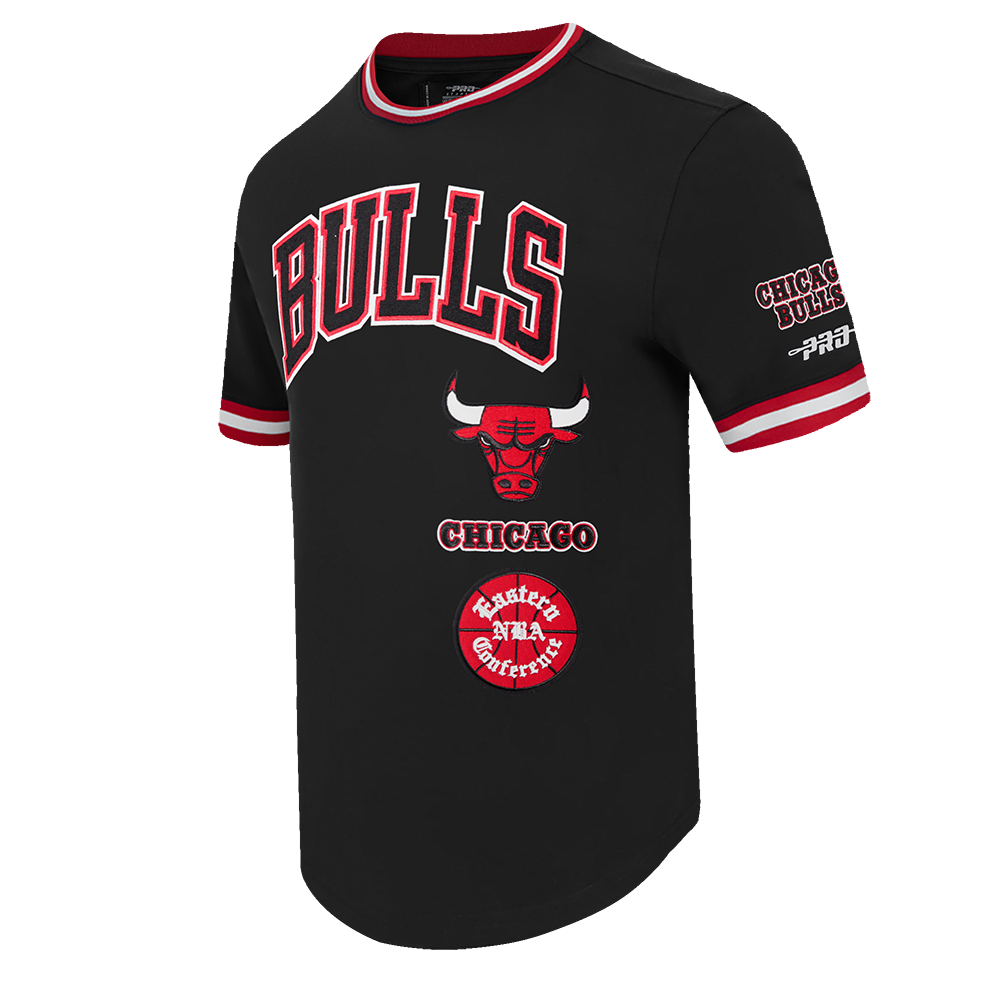 Chicago Bulls Pro Standard Men Black Retro Classic T-Shirt product image 1, provided for visual reference and product detail