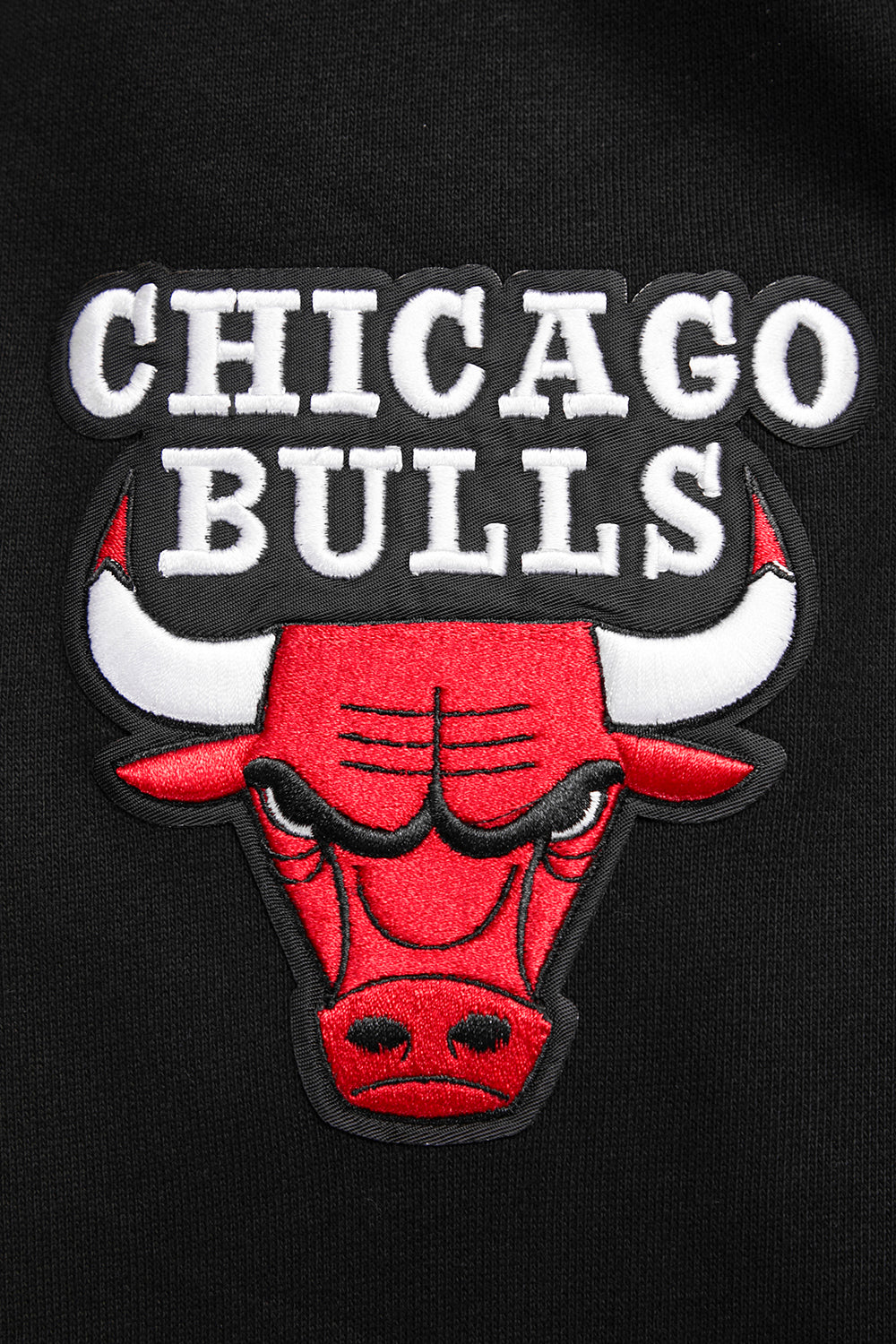Chicago Bulls Pro Standard Men Black Script Tail Ribbed Fleece Hoodie product image 7, provided for visual reference and