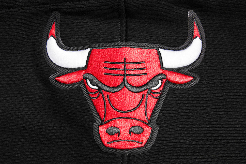Chicago Bulls Pro Standard Men Black Script Tail Ribbed Fleece Hoodie product image 8, provided for visual reference and