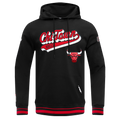 Chicago Bulls Pro Standard Men Black Script Tail Ribbed Fleece Hoodie product image 1, provided for visual reference and