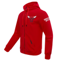 Chicago Bulls Pro Standard Men Red Classic Chenille Full Zip Hoodie product image 1, provided for visual reference and