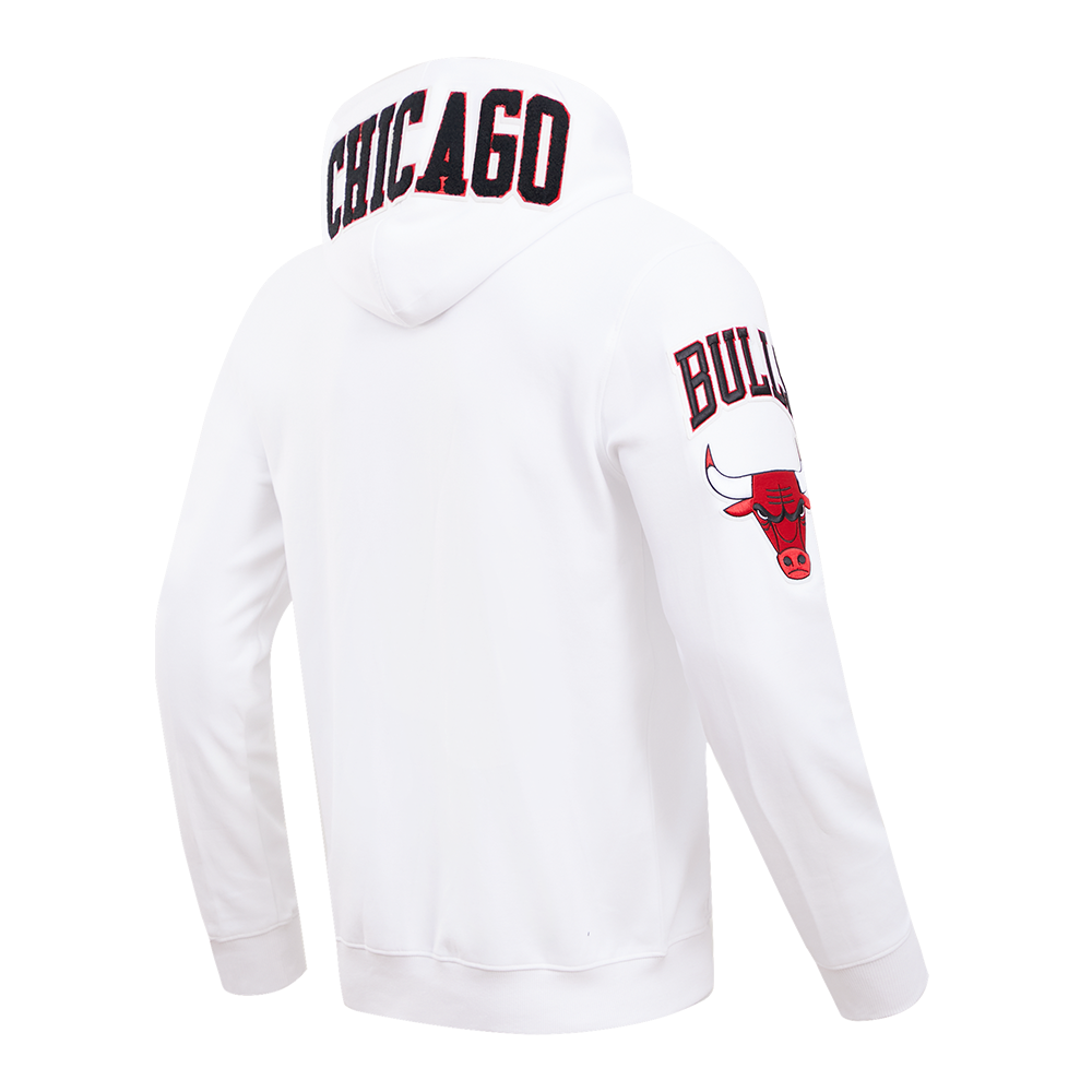 Chicago Bulls Pro Standard White Full Zip Chenille Hoodie product image 4, provided for visual reference and product detail
