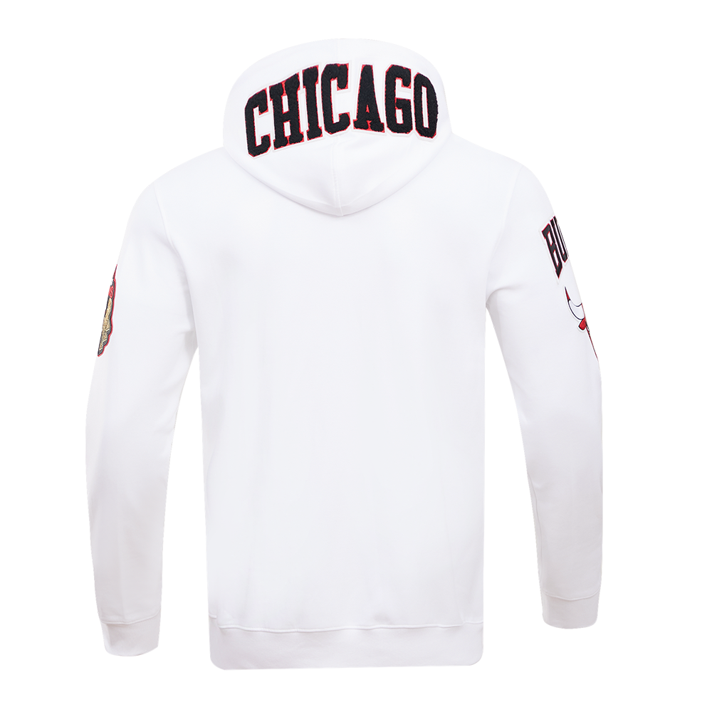 Chicago Bulls Pro Standard White Full Zip Chenille Hoodie product image 2, provided for visual reference and product detail