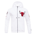 Chicago Bulls Pro Standard White Full Zip Chenille Hoodie product image 1, provided for visual reference and product detail